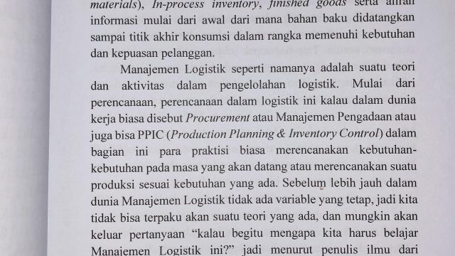 BEDAH BUKU “Manajemen Logistik”