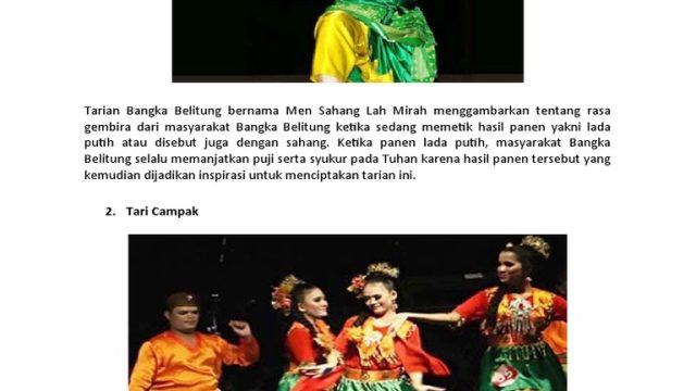 Tarian Adat Bangka Belitung yang Unik dan Memiliki Makna Mendalam
