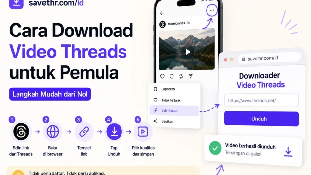 cara download video threads untuk pemula